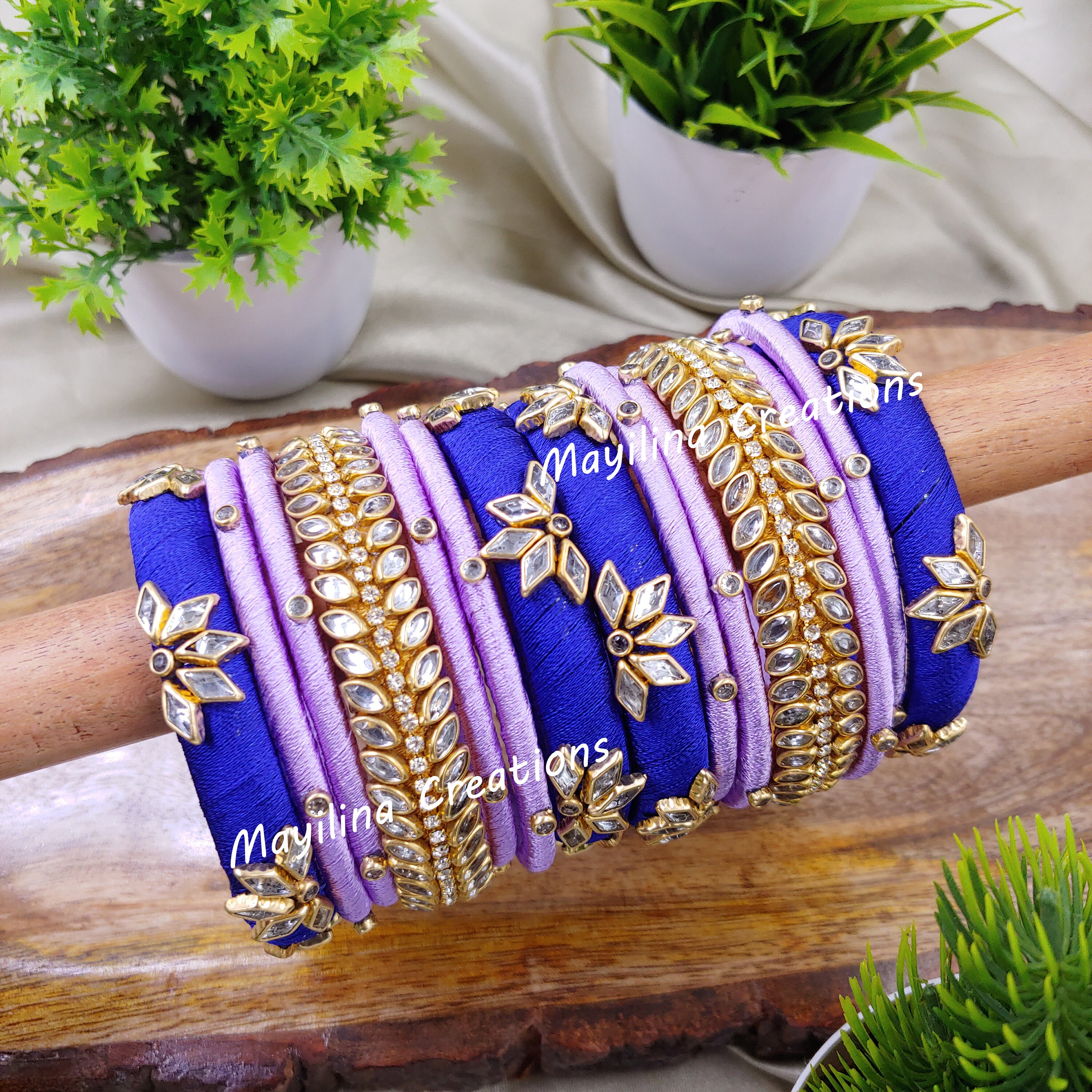 Pink and Peach Silk Thread Budget Friendly Bangles for Women | Indian ...