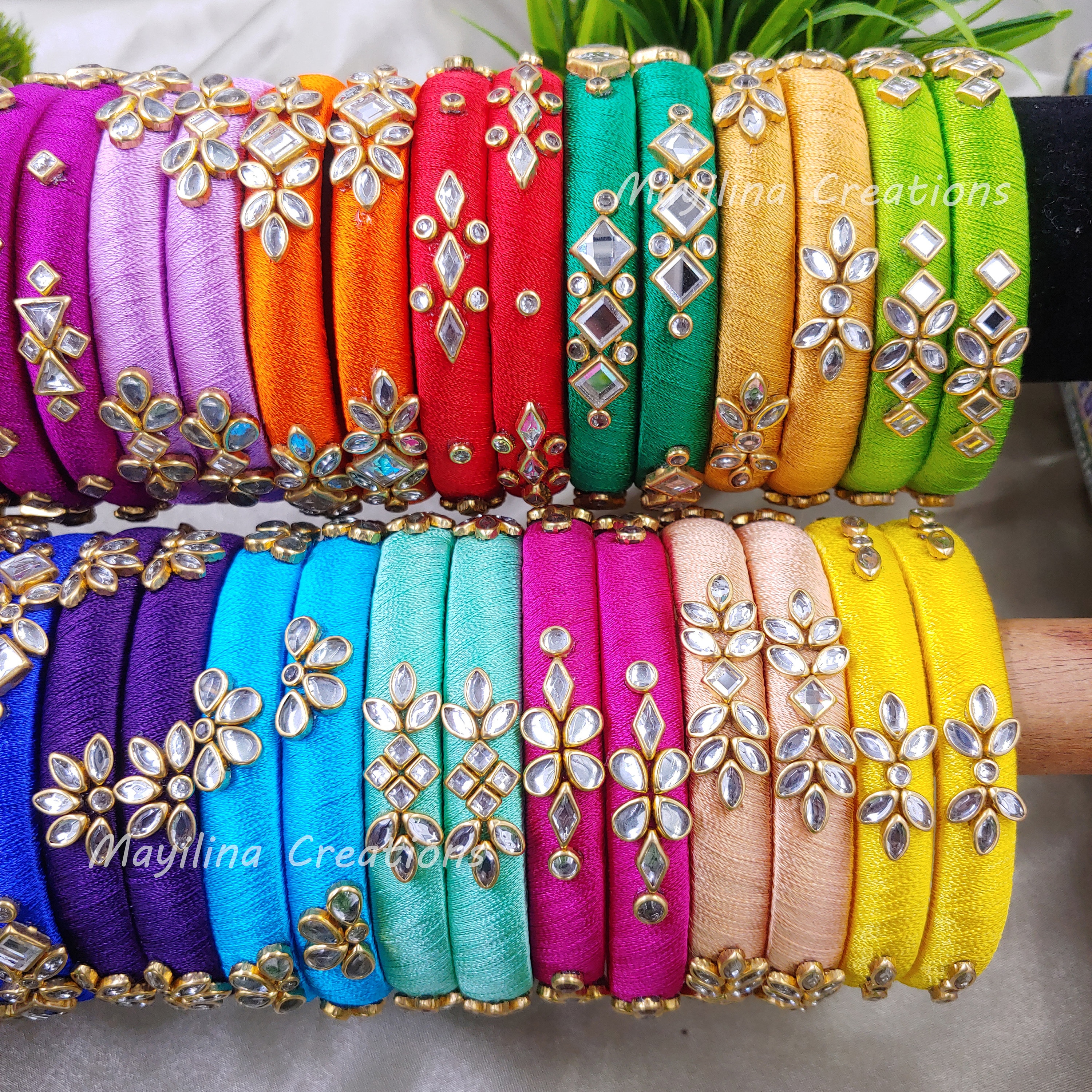 Multicolor Silk Thread Banglesset of 2 to 20 Bangles Return Gifts