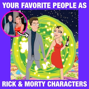 Rick and Morty Custom Portrait | Personalized Rick & Morty Family / Couple Portrait