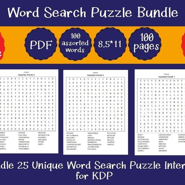 Crossword puzzle commercial use kdp etsy