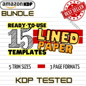 100 and 200 page Lined paper interior PDF, notebooks, journals, planner Interiors, Bundle | KDP Lined Template | kdp Printable Templates