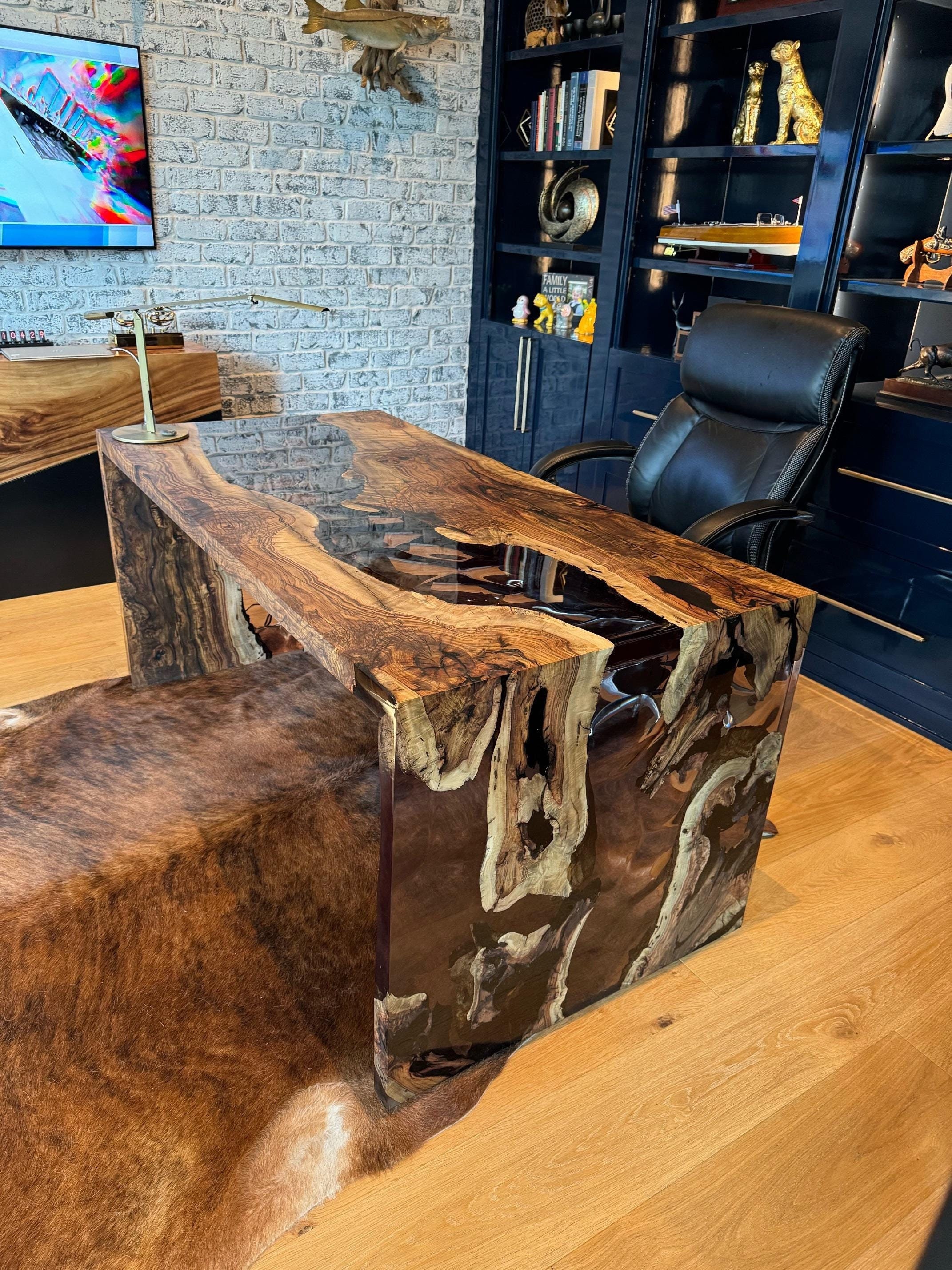 Custom Waterfall Clear Resin Coffee Table, Waterfall Epoxy Table, Waterfall End Table, Clear Coffee Table, Living Room Coffee Table