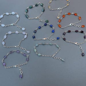Multi Gemstone link Bracelet