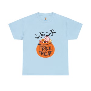 Camiseta unisex de algodón pesado / Camiseta de Halloween / Truco o trato / Calabaza / Jack-o-lantern