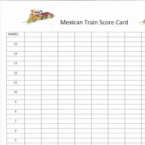 Tarjeta de puntuación del tren mexicano