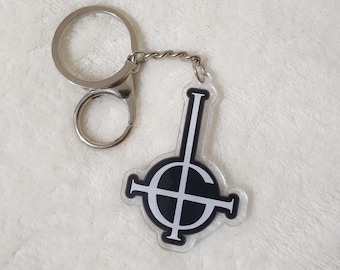 Ghost band Crucifix acrylic keychain