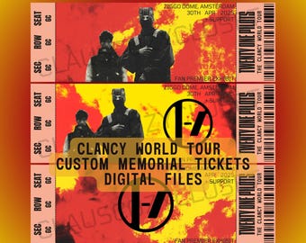 Twenty One Pilots - Clancy World Tour 2025 DIGITALE herdenkingstickets || 3 ONTWERPEN