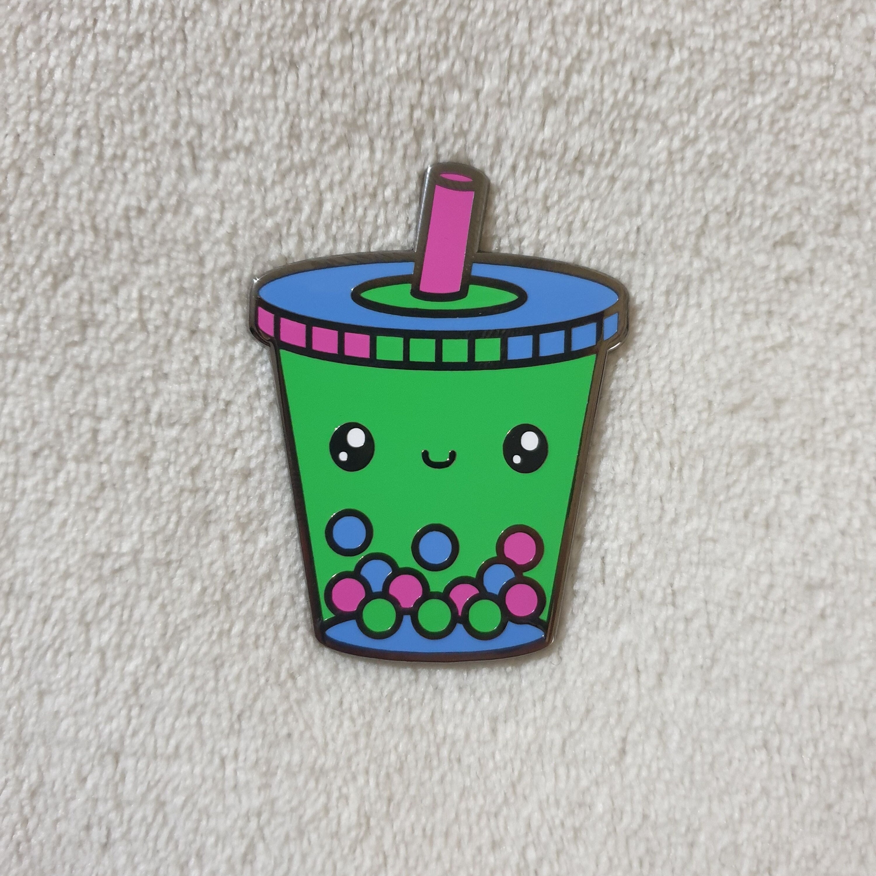 Northern Light Flat Top Boba Tea Cup pin