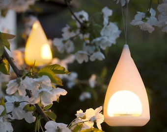 Baumlichtset (3er-Set), handgemachtes Windlicht ,Porzellan, Beleuchtung Garten, Balkon und Weihnachtsbaum, Dekoration