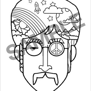 John Lennon Colouring In Page