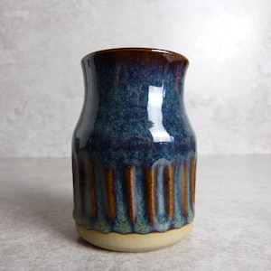 Fluted Small Vase in Tawny Peacock