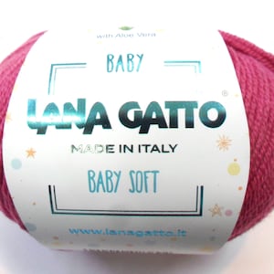 Gomitolo 50 gr. Lana Gatto Baby Soft merino extrafine 100% con Aloe vera 170 mt.