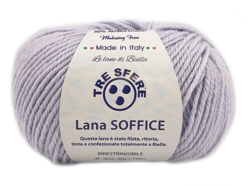 Ovillo de Lana Suave Tres Esferas Made in Italy 50 Lanas 50 Dralon 125 m. agujas o ganchillo 4/5 PERLA LS118-31