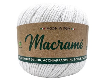 Gomitolo cordino cordoncino da 150 gr. 200 mt. Macrame Barbante 80 cotone 20 poliestere interamente riciclato oeko-tex®