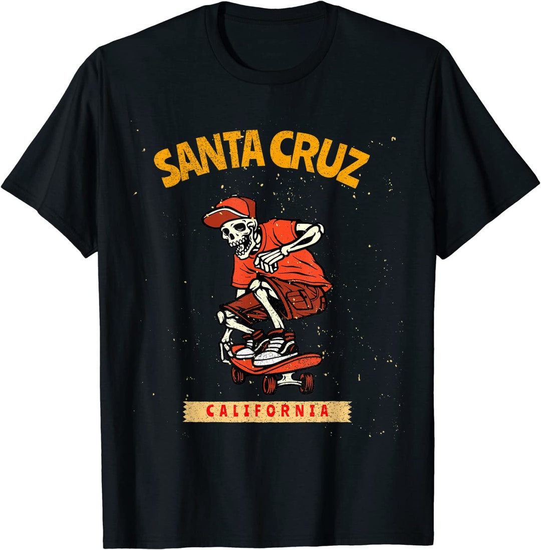 Vintage Santa Cruz California Skeleton Skateboarder T-shirt - Etsy