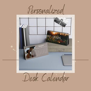 Personalized 2026 Desk Calendar – Custom Photo Gift (10" x 5")
