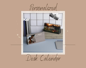 Personalized 2026 Desk Calendar – Custom Photo Gift (10" x 5")