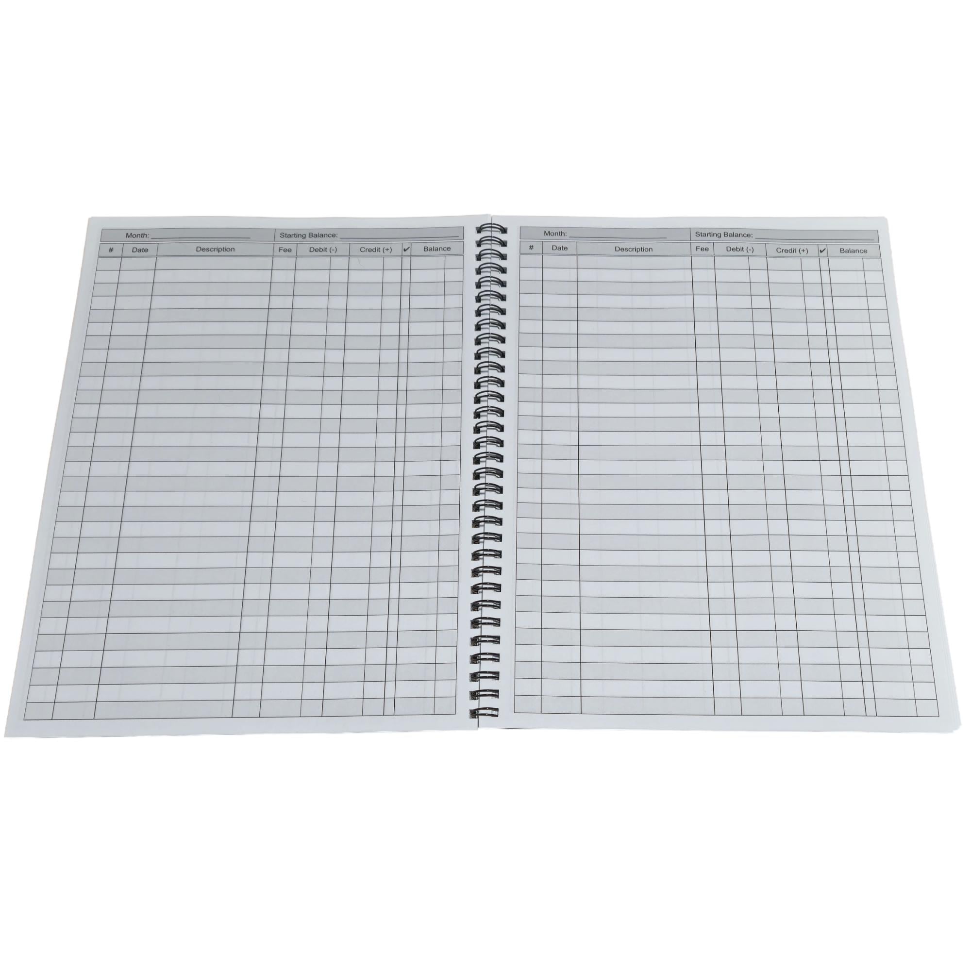 Accounting Ledger Book 8.5 x 11 (70 Pages) Wire-bound Financial Logbook for Accurate Account Management and Checkbook Register