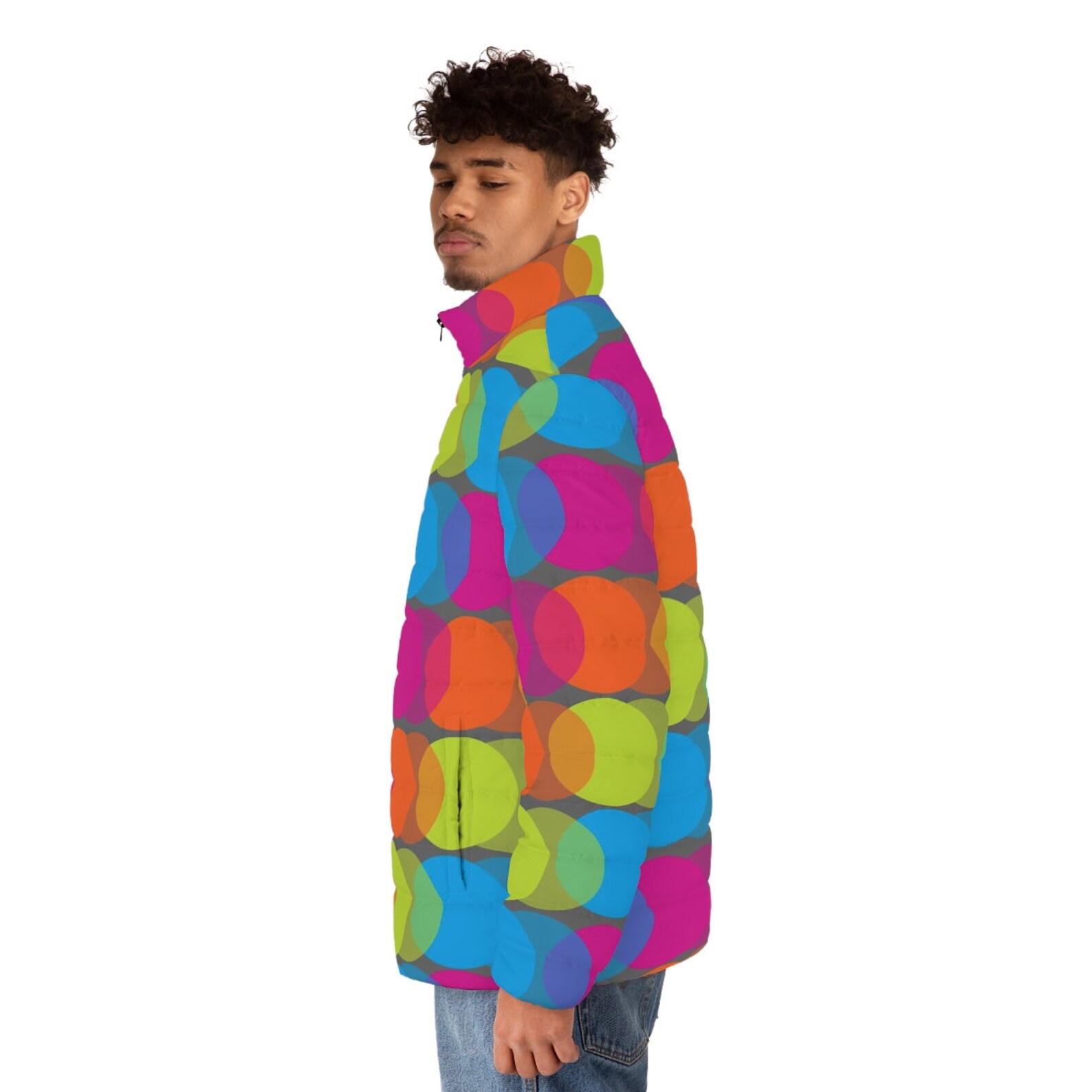 Men's Puffer Jacket AOP, All Over Print Puffer Jacket, Puffers, Streetstyle, Streetwear, Urban