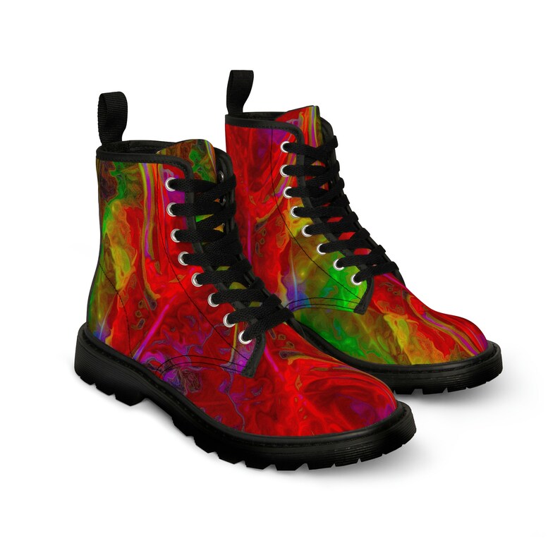 Men's Canvas Boots Streetwear Festival Boots Urban Chic Etsy