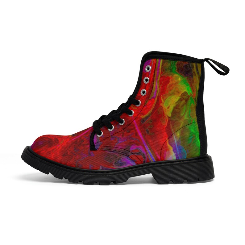 Men's Canvas Boots Streetwear Festival Boots Urban Chic Etsy