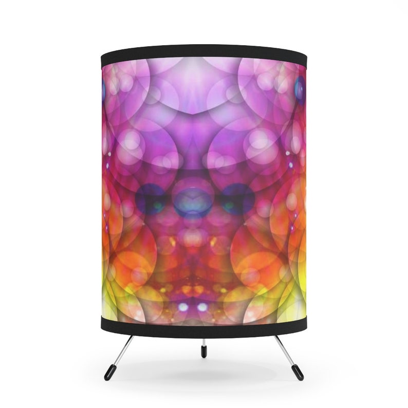 Tripod Lamp With Highres Printed Shade USCA Plug Urban Chic Etsy