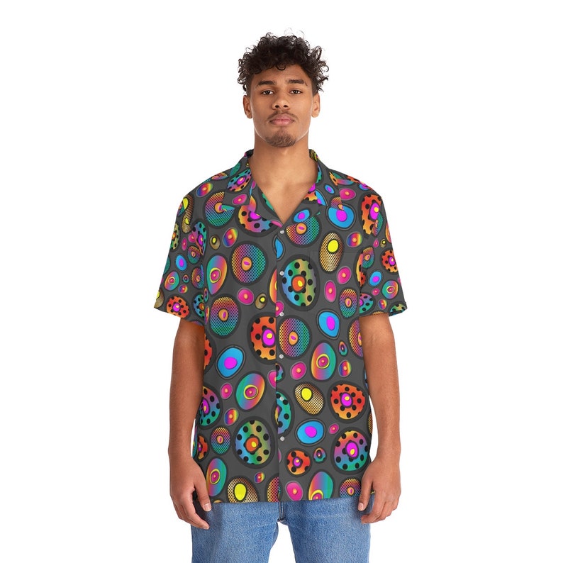 Men's Hawaiian Shirt AOP Rave Wear EDM Wear Music - Etsy