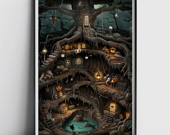 WOODEN PUZZLE - The haunted mansion (17)  - free poster included (A3 - 12x16") - 120pc - 300pc - 500pc - 1000pc available