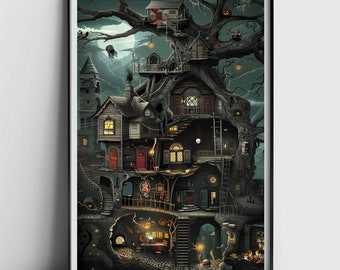 WOODEN PUZZLE - The haunted mansion (20) - - free poster included (A3 - 12x16") - 120pc - 300pc - 500pc - 1000pc available