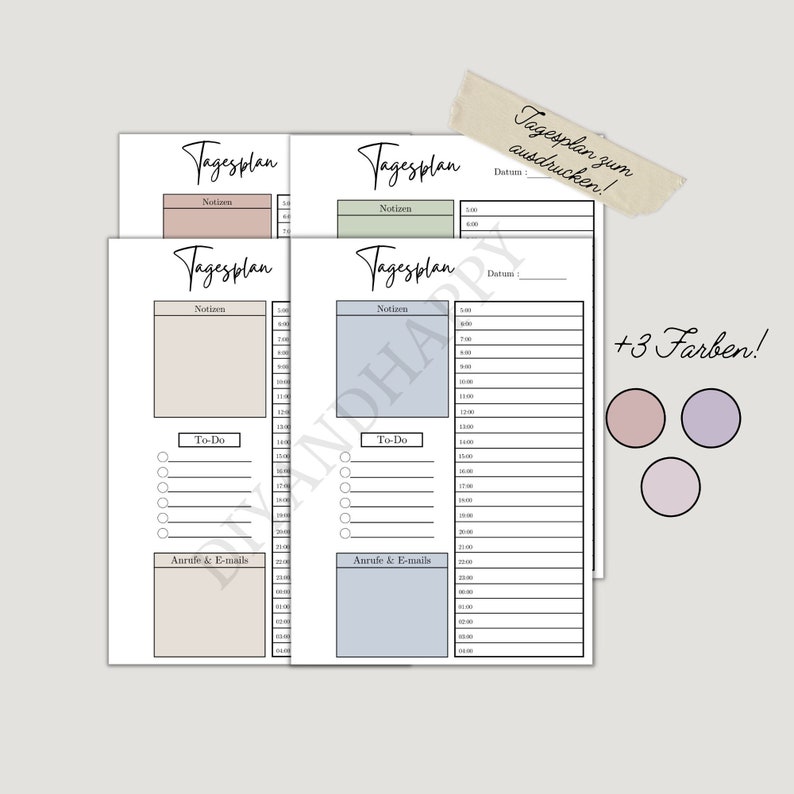 Daily schedule to print out etsy