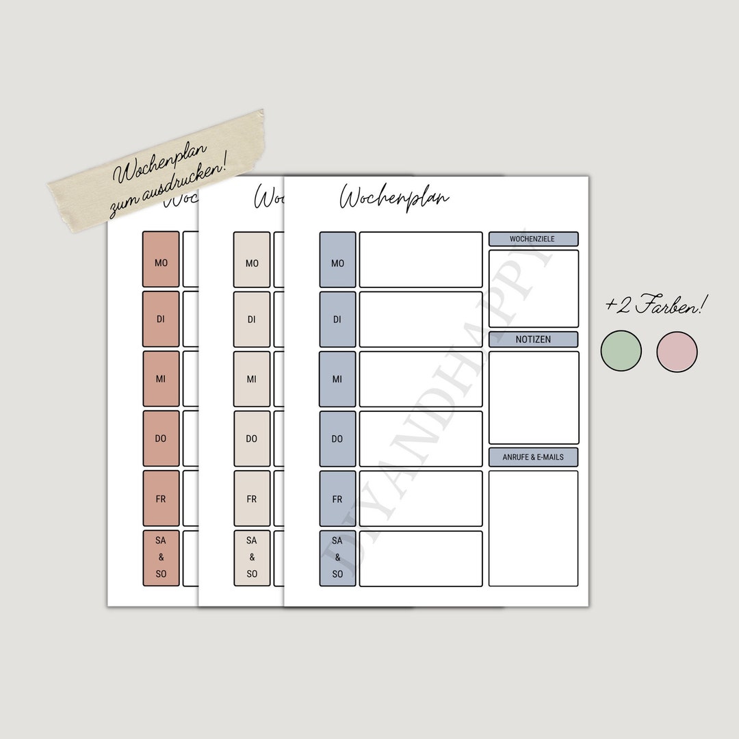 Weekly Schedule to Print Out - Etsy