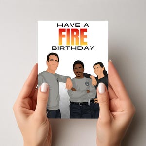 Cartão de aniversário para imprimir "Have a Fire" | Cartões One Chicago | Cartão de aniversário | Fanart do Chicago Fire | Cartão de aniversário One Chicago | Firehouse 51