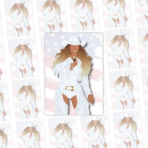 Cowboy Carter White Outfit Digital Poster | Concert Posters | Digital Download | Tour Posters | Faceless Art | A4 Poster | Fashion Inspired