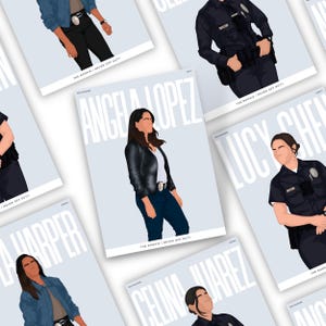 Impressões de personagens de The Rookie | Impressões de mulheres de The Rookie | Impressões de arte de 13,7 cm x 18,7 cm | Pôsteres de personagens | Fãs de The Rookie | Downloads colecionáveis