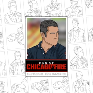Men of Chicago Fire Digital Colouring Book | One Chicago Artwork | Faceless Art | Chicago Fire Fans | One Chicago | Digital Colouring Books