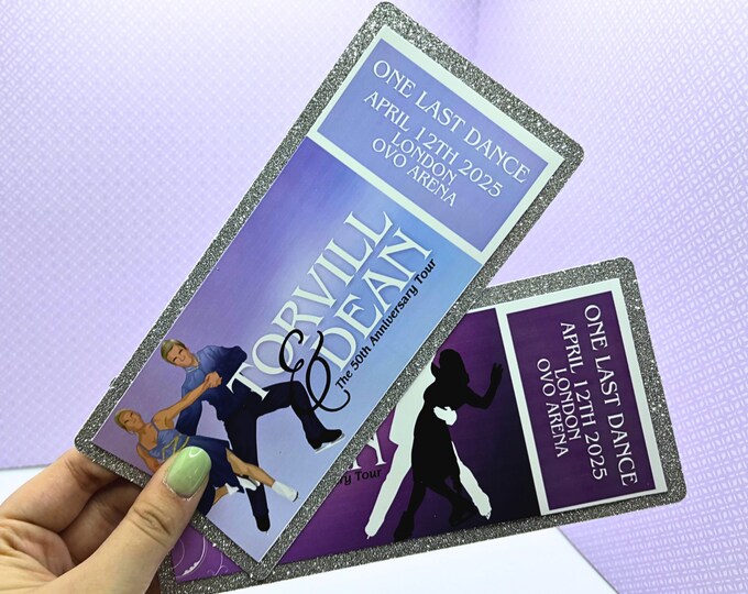 Custom Torvill & Dean Tickets | Show Keepsake | Event Ticket | Tour Memorabilia | Christmas Gift | Torvill and Dean Tickets | One Last Dance