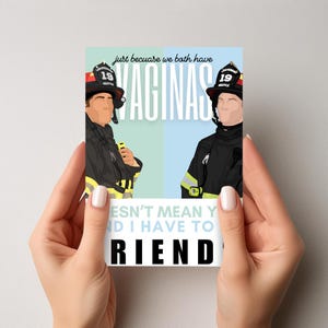 imprimable Amitié Andy et Maya | Cartes Station 19 | Carte Meilleurs amis | Andy Herrera | Évêque Maya | Fanart Station 19