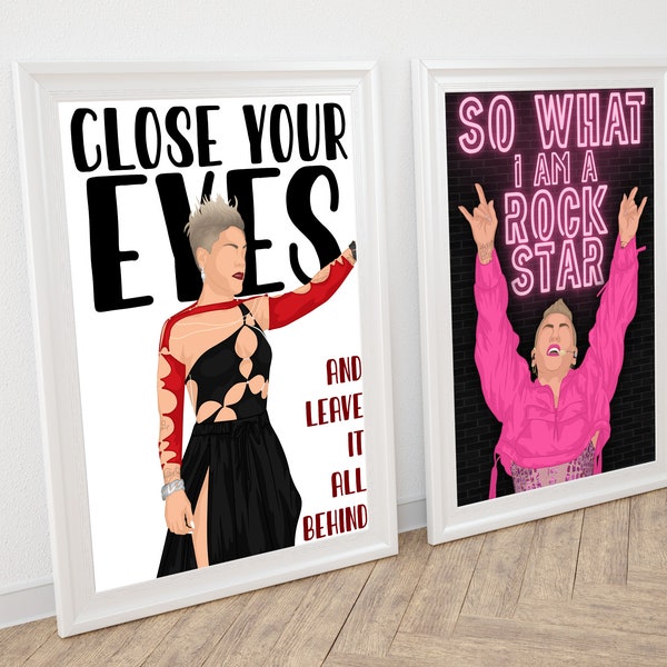 Collection d'affiches P!NK | Art numérique | Téléchargement numérique | Affiche numérique | affiche | P!NK | Art lyrique | Affiche de paroles | Cadeau de Noël