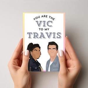 Afdrukbare kaart You Are The Vic To My Travis | Station 19-kaarten | Beste vriendenkaart | Vic Hughes | Maya Bisschop | Station 19 Fanart