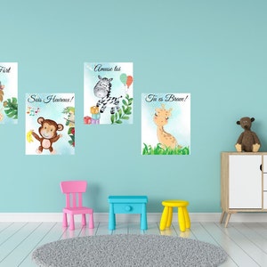 Set of 4 posters - Children&#39;s room decoration - Baby Room - Games Room - Boy