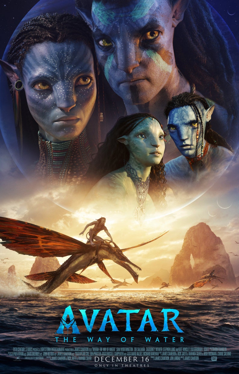 Avatar: The Way of Water 2022  Cinema Style Movie Poster image 1