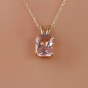 Colar de Morganita, Colar com Pedras de Nascimento, Colar Solitário de Prata, Presente para Ela, Colar de Ouro Maciço, Colar de Noiva, Colar Minimalista