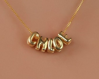 Collana con lettera 3D personalizzata, fascino iniziale bolla 3D personalizzata, collana con lettera 3D, collana con nome bolla, gioielli personalizzati, regalo per lei