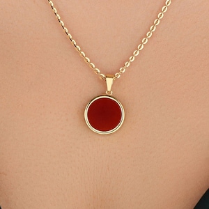 Carnelian Necklace, Silver Carnelian Necklace, Carnelian Jewelry, Everyday Necklace For Women,  14k Gold Carnelian Necklace, Gift For Her