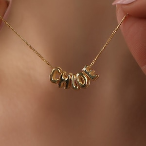 Collana con lettera 3D personalizzata, fascino iniziale bolla 3D personalizzata, collana con lettera 3D, collana con nome bolla, gioielli personalizzati, regalo per lei immagine 4