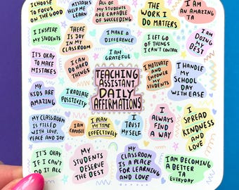 Teaching Assistant Affirmation Coaster - Daily Positive Quotes - TA end of term gift