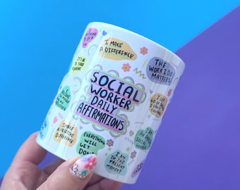 Social Worker Affirmation Mug - Positive Affirmation Mug - NHS Secret Santa - Motivational Mug - Positivity Mug - Wellbeing - Social Worker