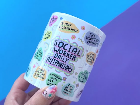 Social Worker Affirmation Mug - Positive Affirmation Mug - NHS Secret Santa - Motivational Mug - Positivity Mug - Wellbeing - Social Worker