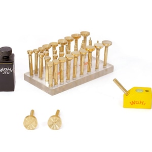 Lapidary Gemstone Faceting Combo | 34 Brass Dopsticks + JTU Jig + 2 Target DOP + Angle DOP + Cheater Jig | 6mm Tool Set