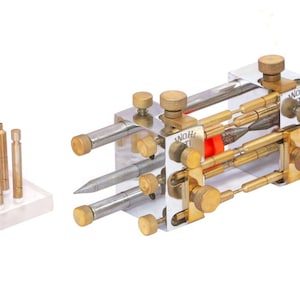 Gemstone Faceting Combo  | JTI Transfer Jig + 10 Brass Dop Sticks + 45/90 Degree Angle DOP | Lapidary Tool Kit